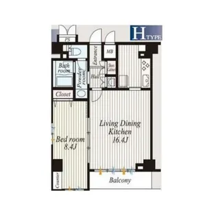 エスリード芝浦ベイサイド【11階】の間取り