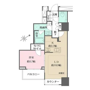 ザ・パークハウス三軒茶屋タワー【3階】の間取り