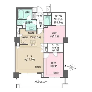 ザ・パークハウス麻布外苑西通り【6階】の間取り
