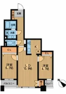 プライムアーバン新川【9階】の間取り
