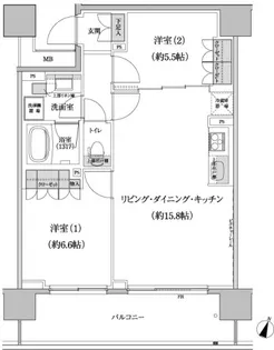 パークハビオ渋谷本町レジデンス【1階】の間取り