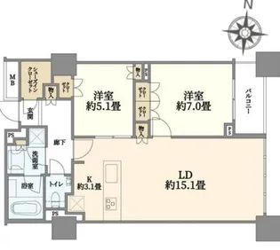 ザ 湾岸タワー レックスガーデン【27階】の間取り