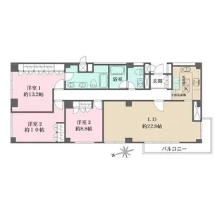 広尾シダーコート【1階】の間取り