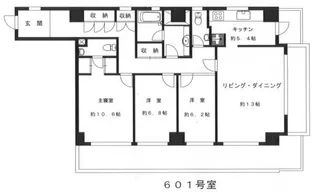 仙台坂オークヒルズ【6階】の間取り