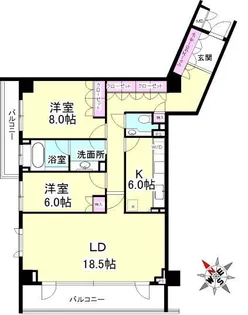 パークハウス広尾【3階】の間取り