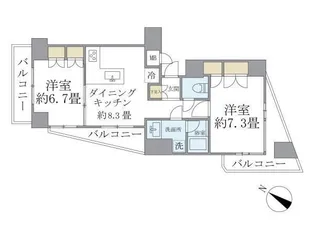 KDXレジデンス日本橋箱崎【11階】の間取り