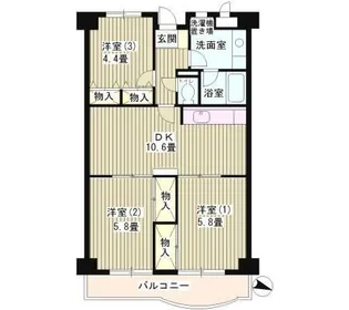 カーザ・エッチェルサ世田谷【6階】の間取り