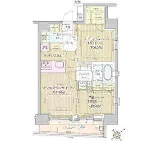 レビスタ白金高輪【11階】の間取り