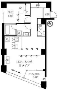 オレア日本橋浜町【7階】の間取り