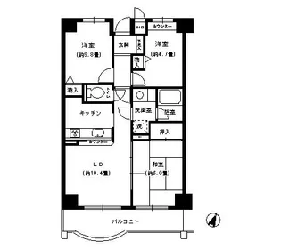 カーザ・エッチェルサ世田谷(増築部分)【3階】の間取り