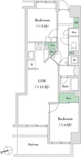 アクシアフォレスタ麻布【2階】の間取り