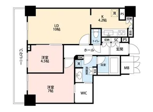 品川タワーフェイス【24階】の間取り