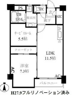 ヴェルセ用賀【6階】の間取り