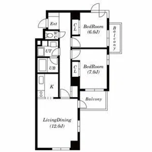 自由ヶ丘サニーヒルズ【5階】の間取り