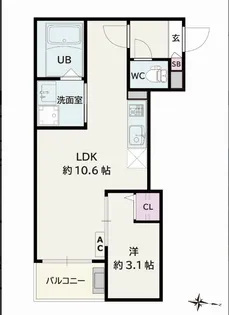 Jack hommachiⅢ【3階】の間取り