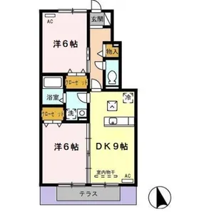 グランディールC【1階】の間取り
