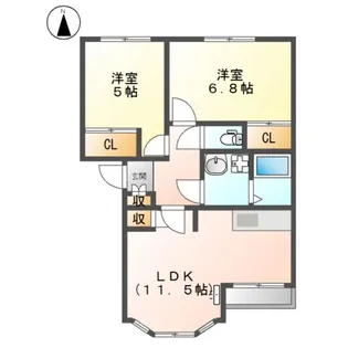 ルナ フレア【2階】の間取り