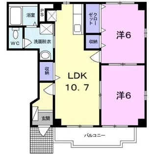 ピ−スコ−ト【1階】の間取り