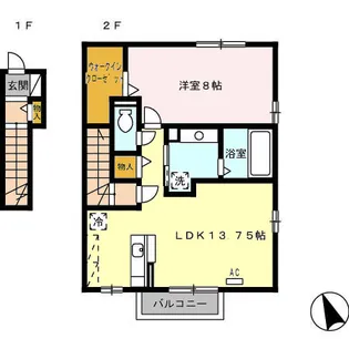 クレストヒルズB【1階】の間取り