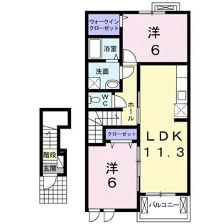 サンライズA【2階】の間取り