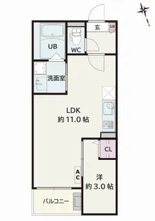 JACK KOIEHOMMACHIⅠ【1階】の間取り