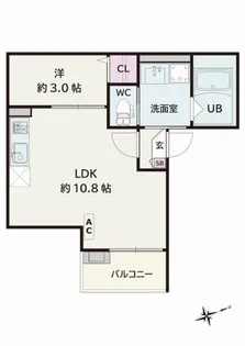 JACK KOIEHOMMACHIⅠ【1階】の間取り
