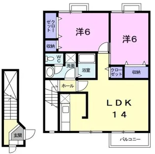 マ−ヴェラスⅡ【2階】の間取り