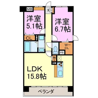 プラチナムスクエア【5階】の間取り