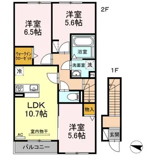 キャスパ【2階】の間取り