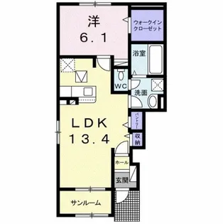 プリート新知B【1階】の間取り