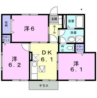 ソレア−ドカ−サ【1階】の間取り