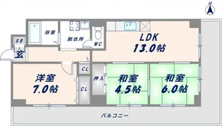 エリスハイム田中【307号室】の間取り