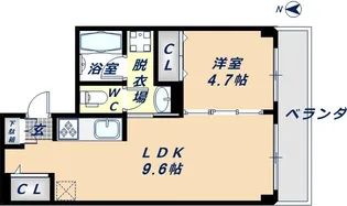 グランガーデン足代新町【7階】の間取り