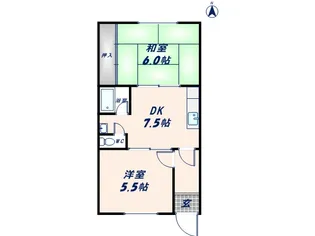 サンライフ花園【201号室】の間取り