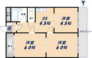 大宝枚岡グリーンヒルズ【4階】の間取り