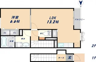 グロースハイツ新石切Ⅱ【201号室】の間取り