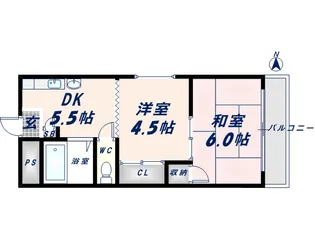 ロイヤルDyDo【211号室】の間取り