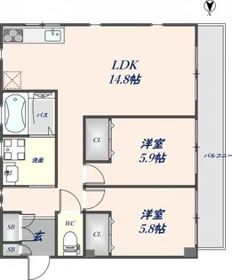 グロースハイツ新石切Ⅳ【202号室】の間取り