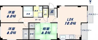 ヴェナビスタ石切【302号室】の間取り