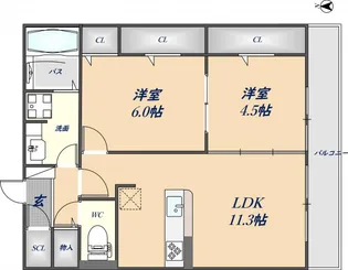 アコルデ西岩田【2階】の間取り