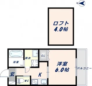 パレスハナテンⅡ【2階】の間取り