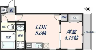 K`sResidence瓢箪山【1階】の間取り
