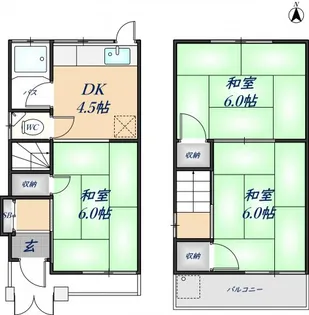 大阪府東大阪市中石切町5丁目【一戸建】の間取り