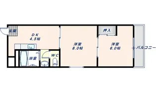 日の出コーポ【2階】の間取り