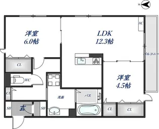 オルソA棟【3階】の間取り