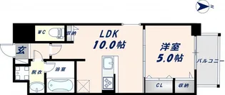 グランパシフィック今里Luxe【605号室】の間取り