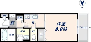 クリエオーレ近江堂【2階】の間取り