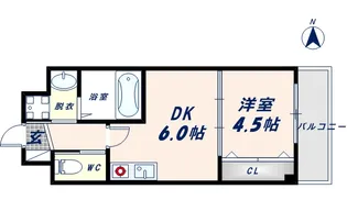 ジュネスシャトー深江橋【403号室】の間取り