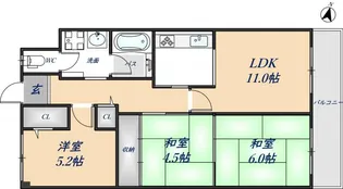枚岡レックスマンション【312号室】の間取り