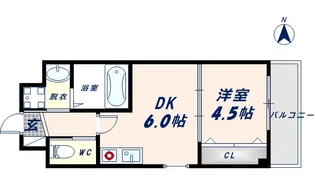 ジュネスシャトー深江橋 【501号室】の間取り